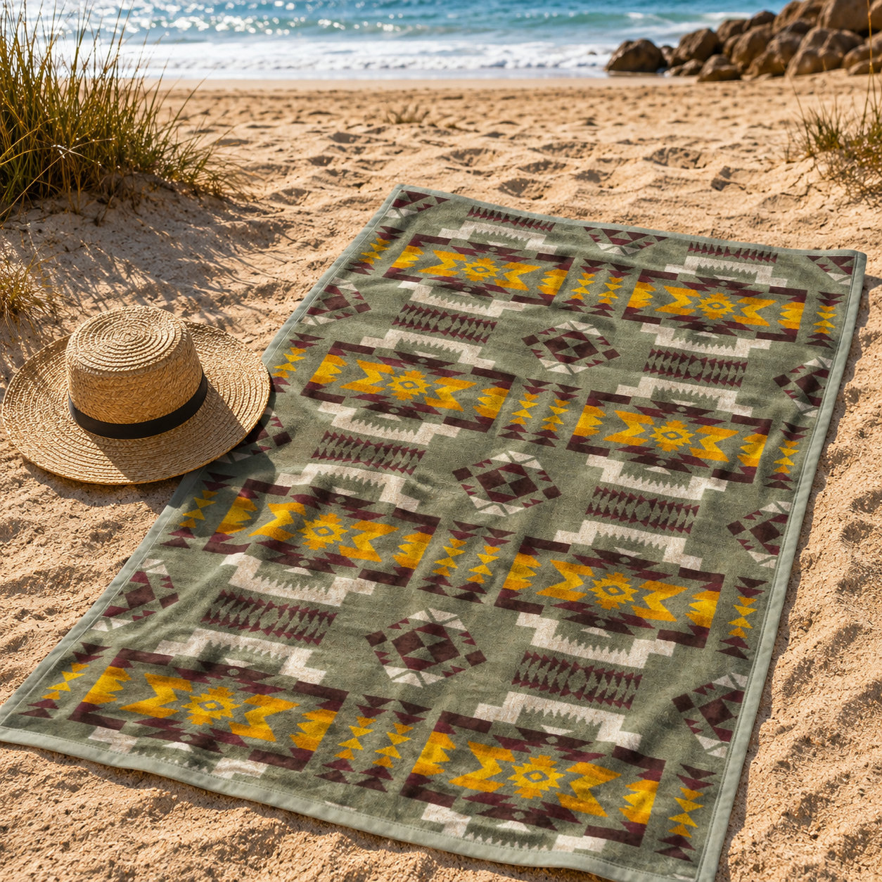 Serviette douche/plage Santa Fe vert
