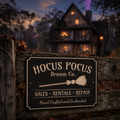 Panneau metal "Hocus Pocus broom co."