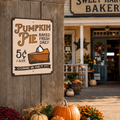 Panneau metal "Pumpkin Pie Baked Fresh Daily"