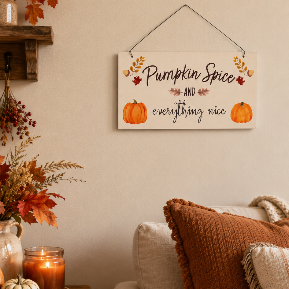 Panneau bois "Pumpkin Spice and Everything Nice"