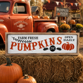 Panneau métal/bois "Farm Fresh Pumpkin"