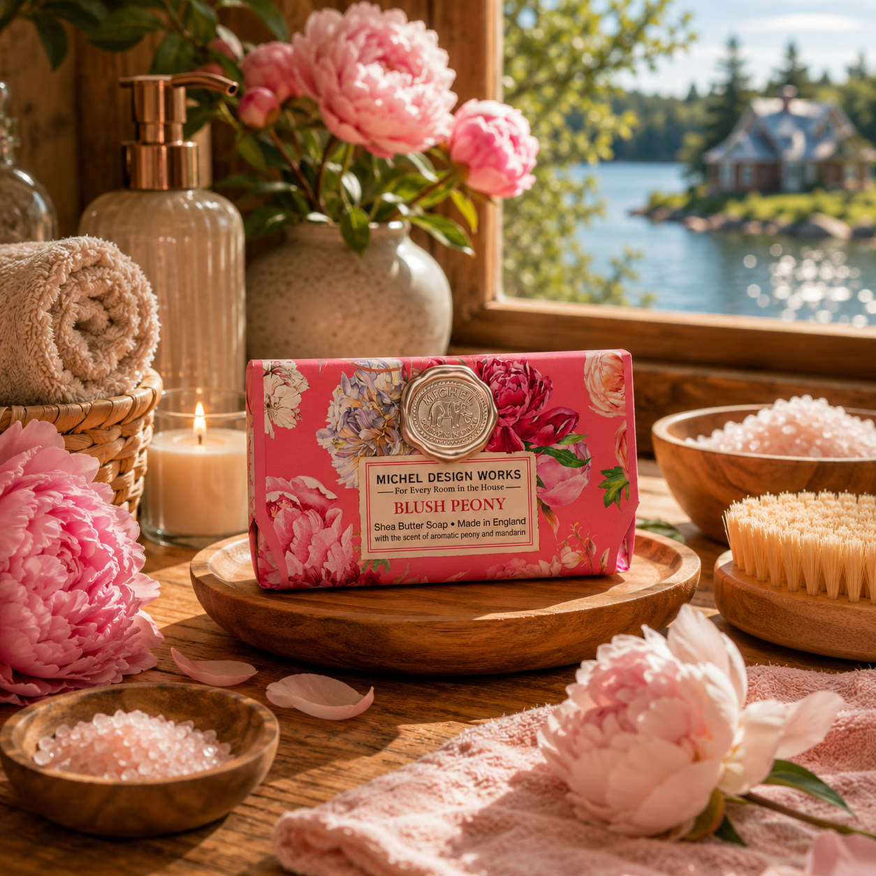 Savon en barre pivoine