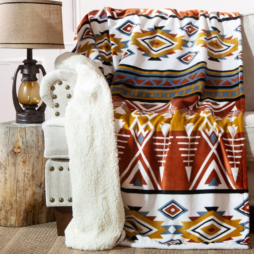 Plaid Sherpa Natif Arrowhead Earth