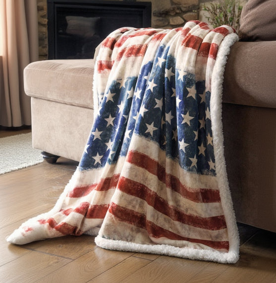 Plaid Sherpa drapeau Américain