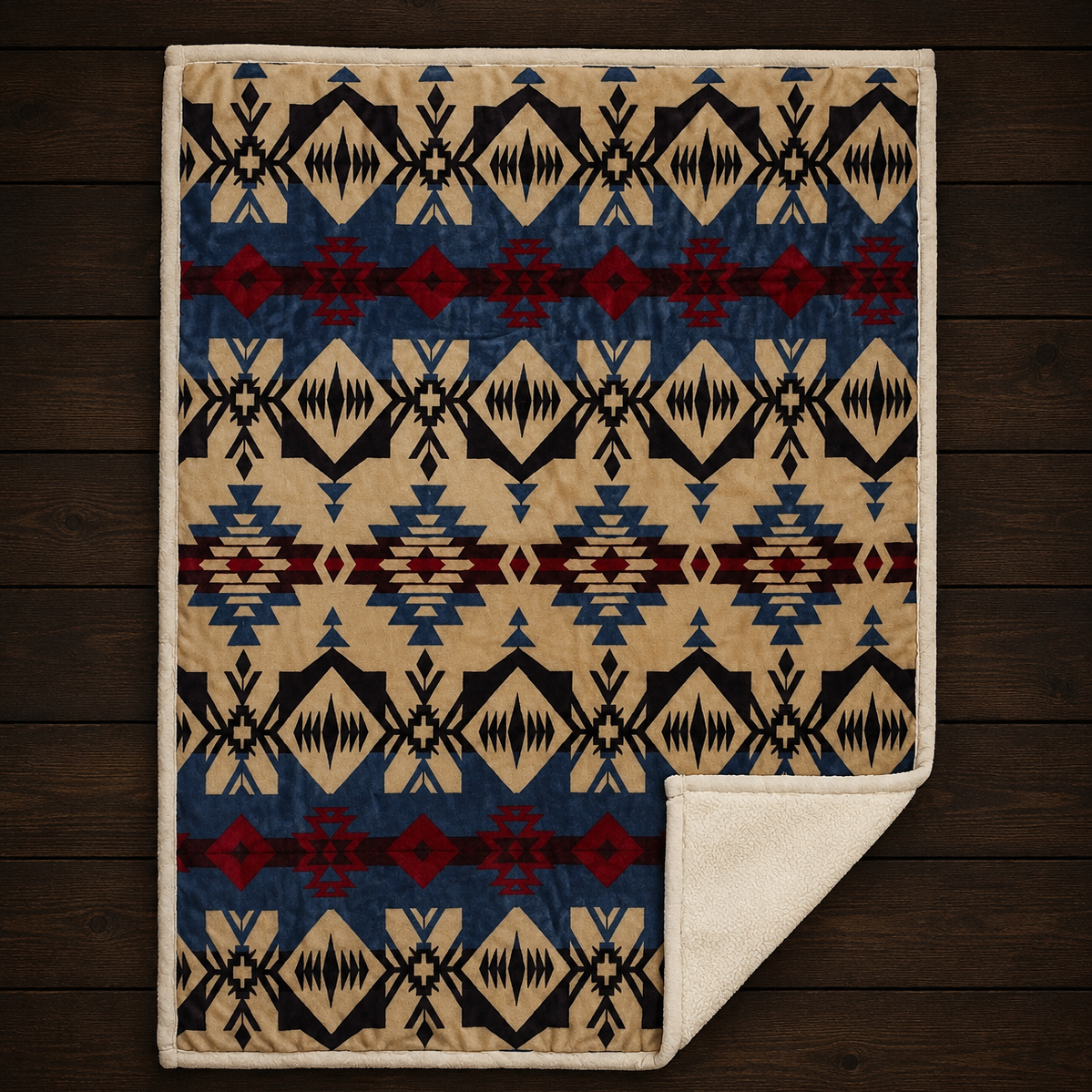 Plaid Sherpa Natif blue river Southwest