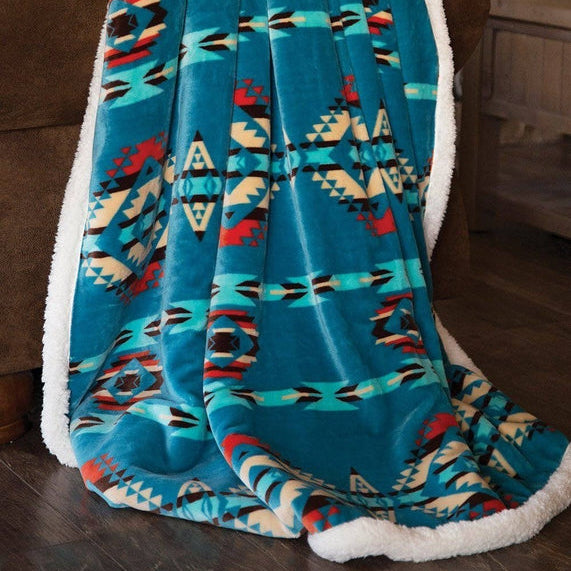 Plaid Sherpa Natif turquoise