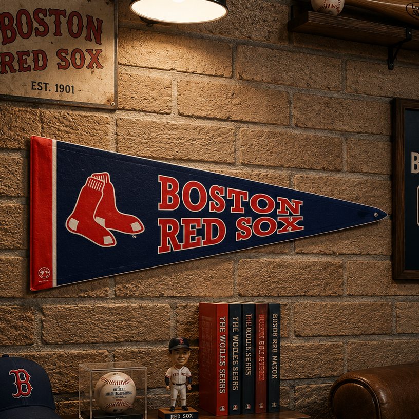 Plaque métal fanion "Boston Red Sox"