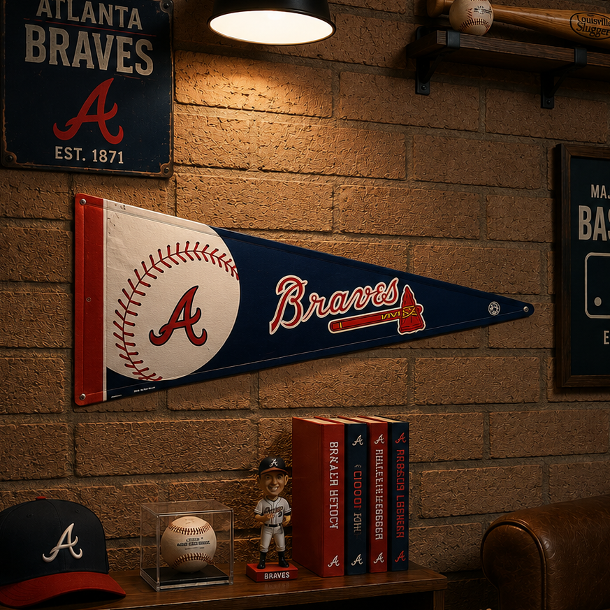 Plaque métal fanion "Braves d'Atlanta"