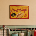 plaque métallique hot dogs