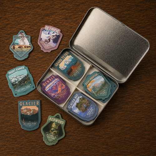 Boîte de 12 magnets Série 1 Collection "Parc National"