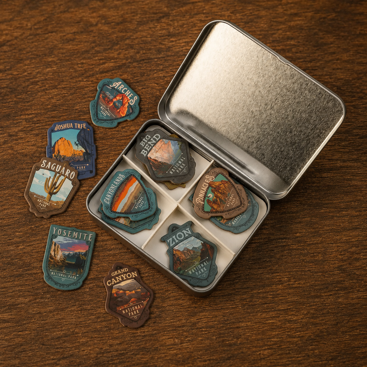 Boîte de 12 magnets Série 2 Collection "Parc National"