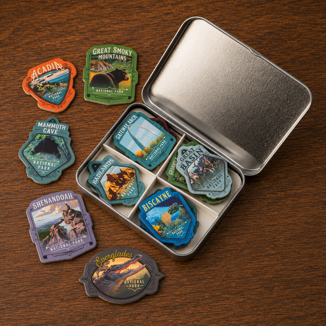 Boîte de 12 magnets Série 3 Collection "Parc National"
