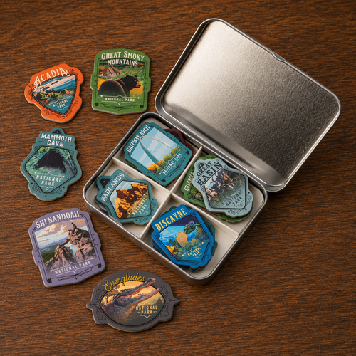Boîte de 12 magnets Série 3 Collection "Parc National"