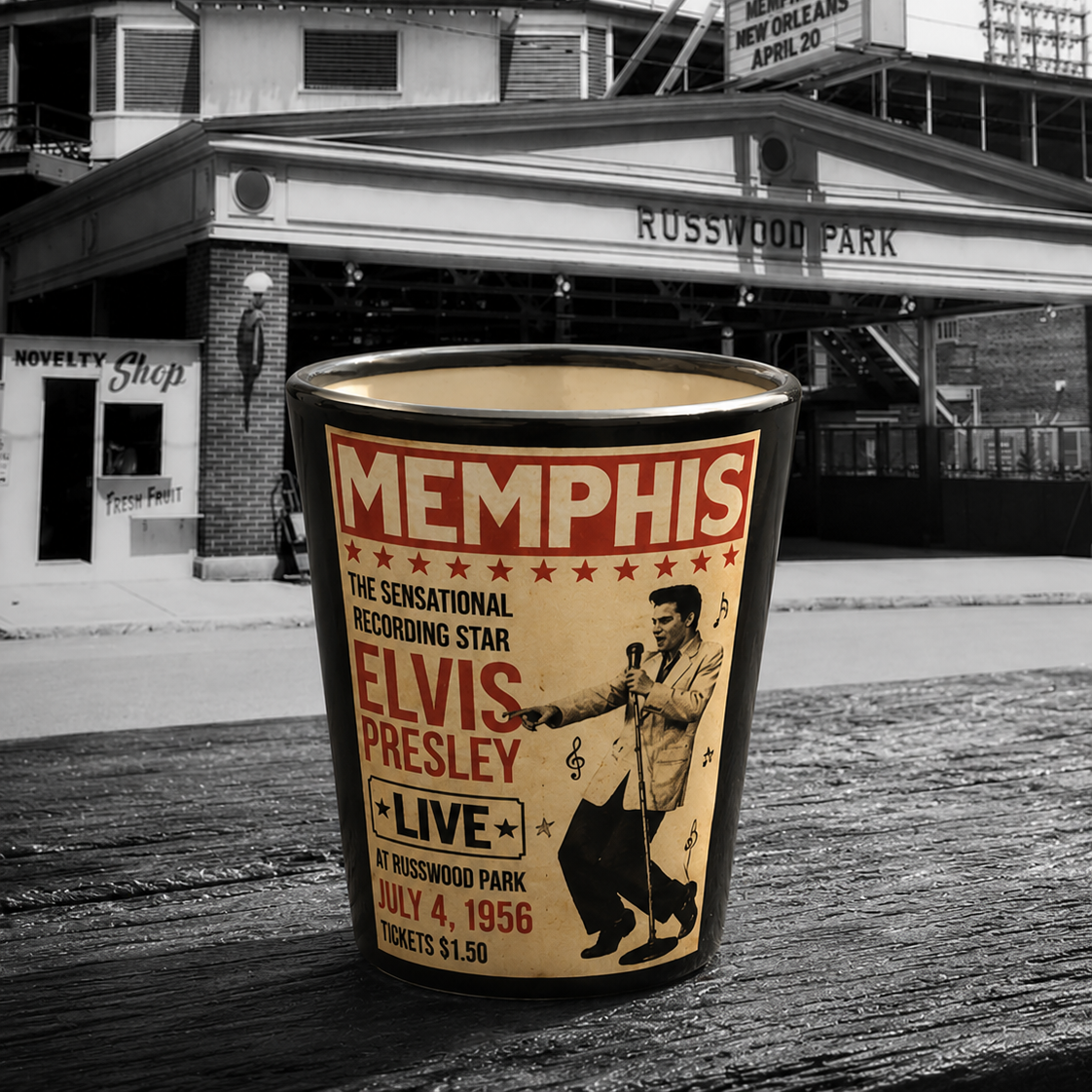 Verre à shot Elvis affiche Memphis