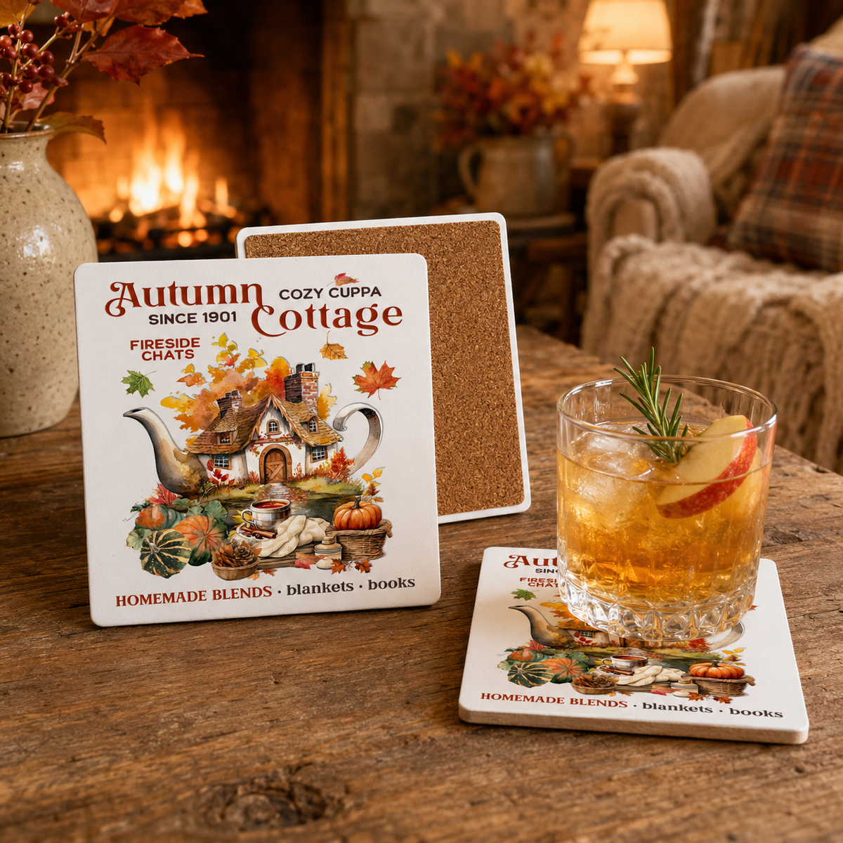 Sous verre "Autumn cottage"