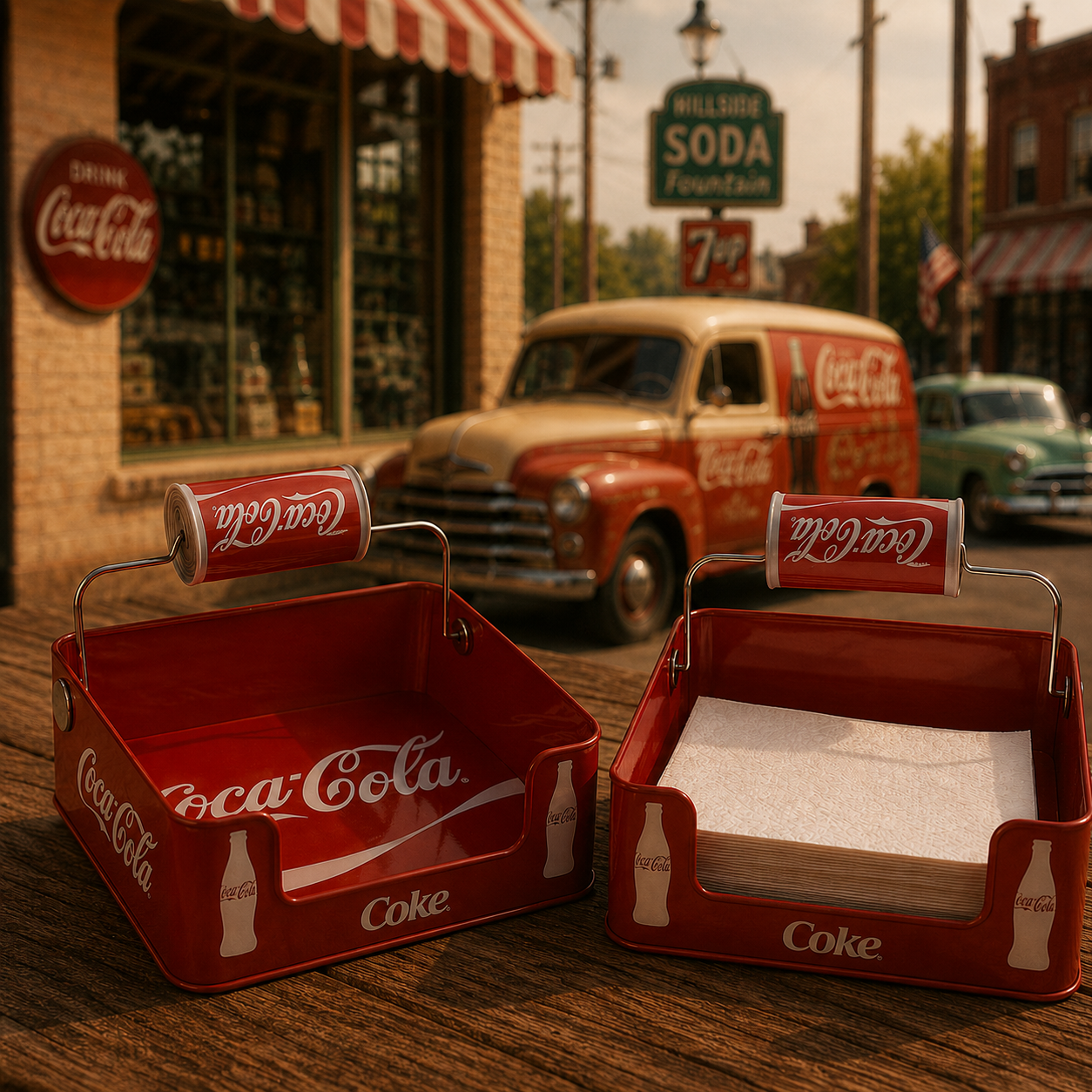 Distributeur de serviettes cannette "Coca Cola"