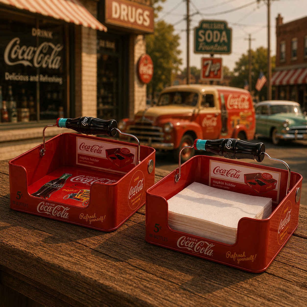 Distributeur de serviettes bouteille "Coca Cola"