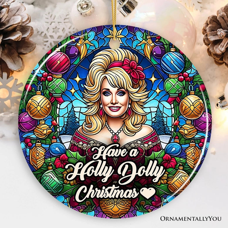 Ornement de noël en céramique Dolly Parton