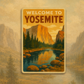 Plaque métallique Welcome to Yosemite